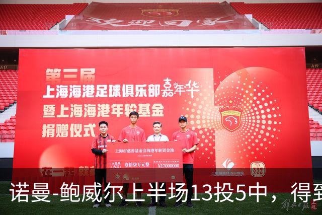 诺曼-鲍威尔上半场13投5中，得到19分3篮板1助攻